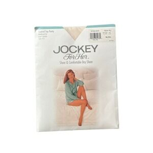 New Jockey For Her Control Top Panty, Antique White pantyhose Medium-Tall